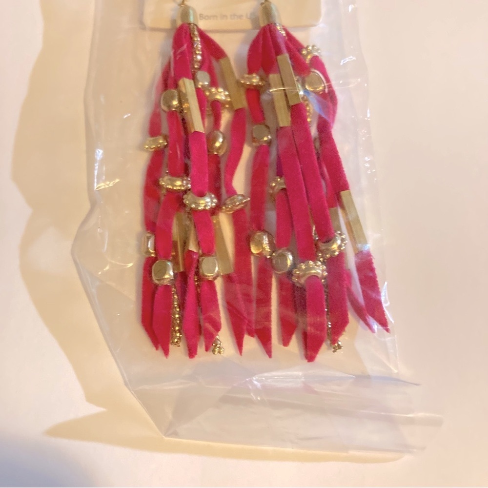 Mia Collection Dangly Cloth and Metal Earrings